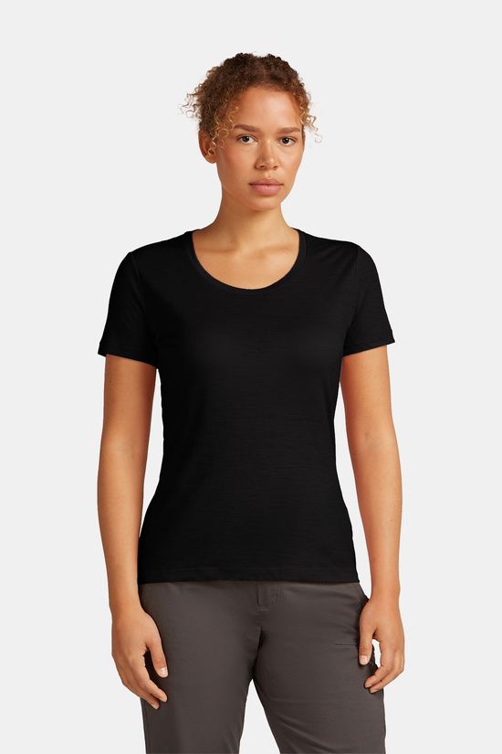 icebreaker Merino 150 Tech Lite Scoop T-shirt Dames Zwart