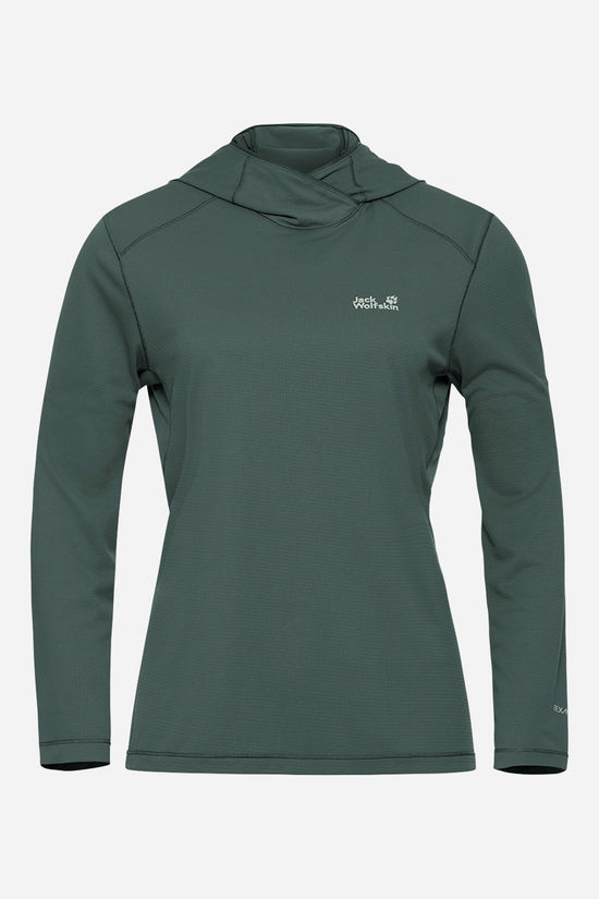 Jack Wolfskin Prelight Suncool  Sun Hoody Dames dark khaki
