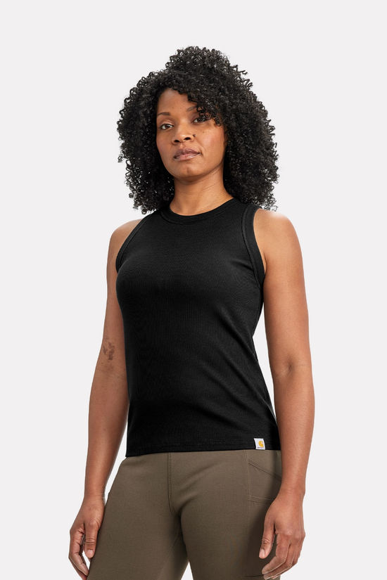 Carhartt Tencel Fiber Fitted Ribbed Tank Top Dames black