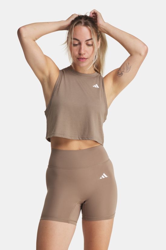 adidas Train Essentials Boxy Workout Tank Top Dames dark khaki