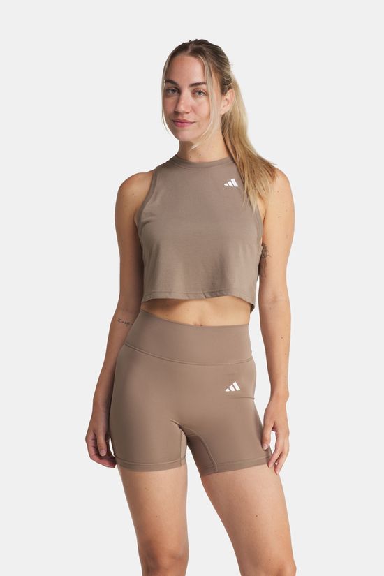 adidas Train Essentials Boxy Workout Tank Top Dames dark khaki