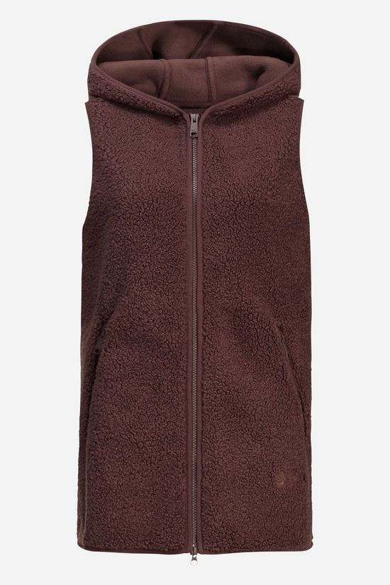 Jack Wolfskin High Curl Long Fleecebodywarmer Dames Bordeaux / Maroon