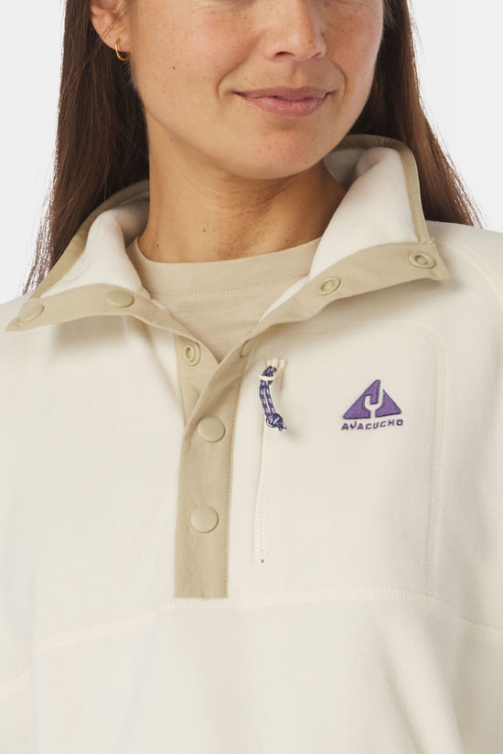 Ayacucho Venture Snap Pullover Fleecetrui Dames Ivory/Ivory