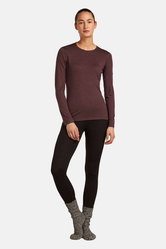 icebreaker 200 Oasis LS Crewe Shirt Dames dark purple