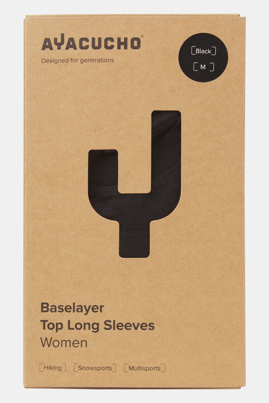 Ayacucho Baselayer Top LS Ondershirt Dames Black/Black