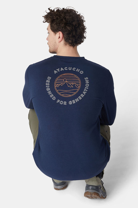 Ayacucho Crest LS Shirt Navy Blue