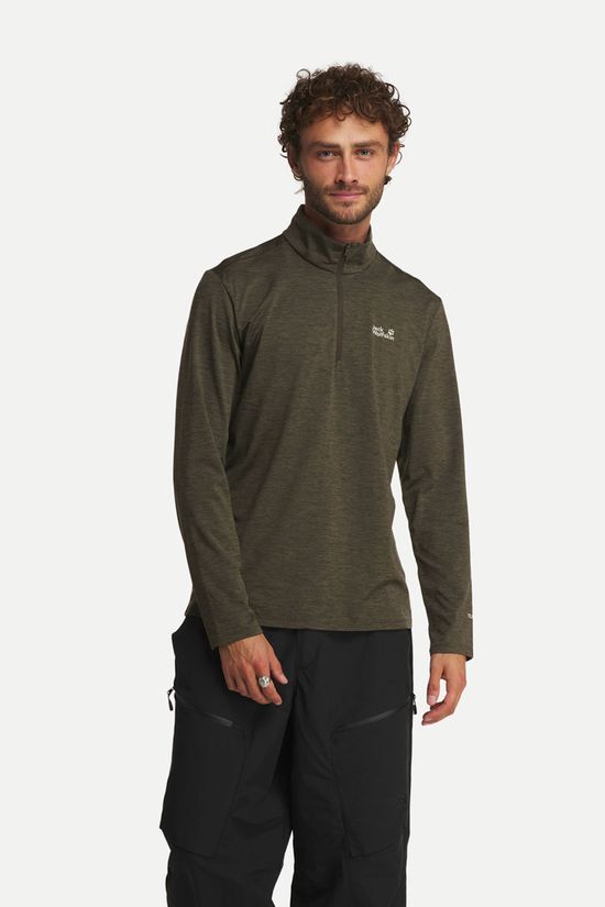 Jack Wolfskin Trail Half Zip Shirt Met Lange Mouwen Heren dark khaki
