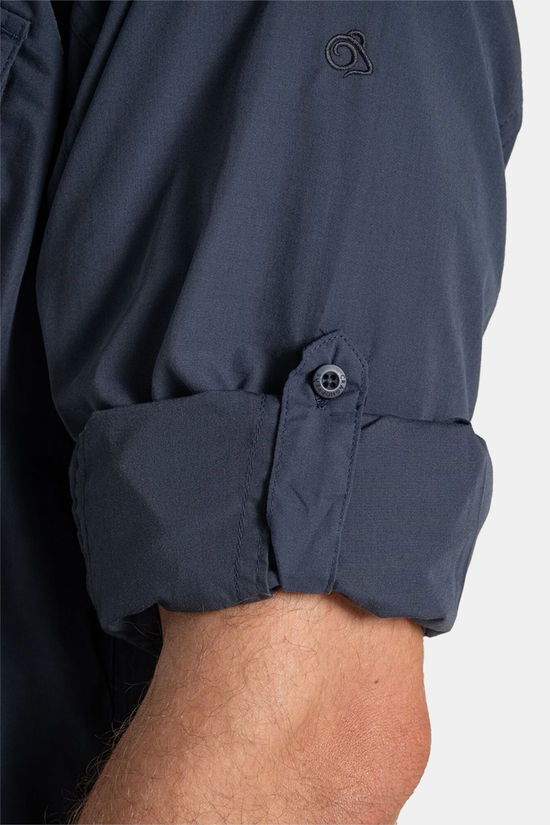 Craghoppers Kiwi Long Sleeved Shirt mid blue