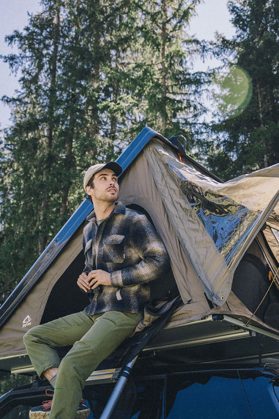 Ayacucho Hinton Overshirt Dark Khaki/Checks