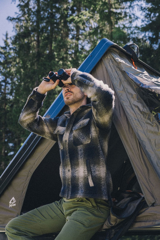 Ayacucho Hinton Overshirt Dark Khaki/Checks