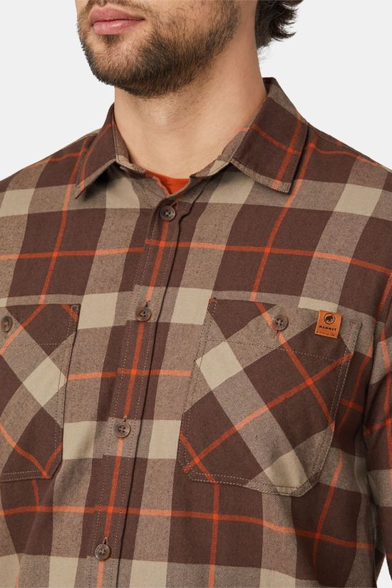 Mammut Alvra Longsleeve Shirt Heren Dark Brown/Beige