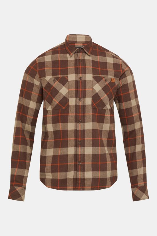 Mammut Alvra Longsleeve Shirt Heren Dark Brown/Beige