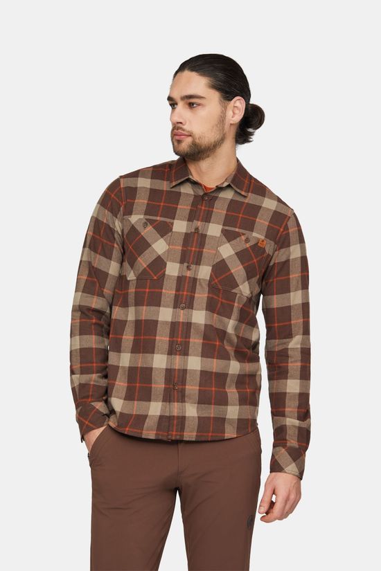Mammut Alvra Longsleeve Shirt Heren Dark Brown/Beige