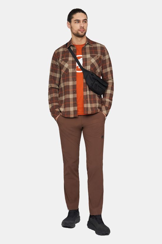 Mammut Alvra Longsleeve Shirt Heren Dark Brown/Beige