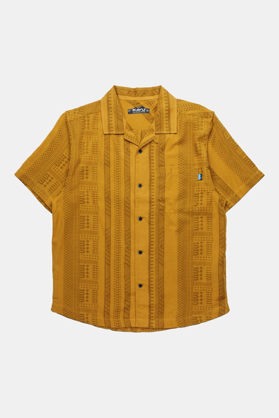 KAVU Castaway Blouse T-shirt Wood Dobby