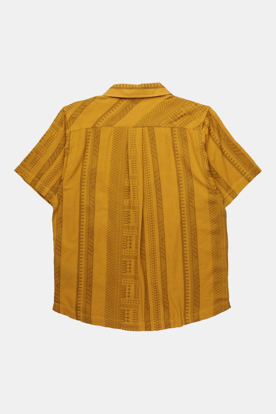 KAVU Castaway Blouse T-shirt Wood Dobby
