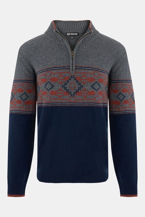 Sherpa Tej Eco 1/4 Zip Navy Blue/Ass. Geometric