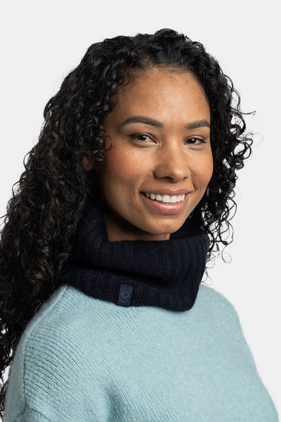 Buff Knitted Neckwarmer Nilah Night Blue dark blue