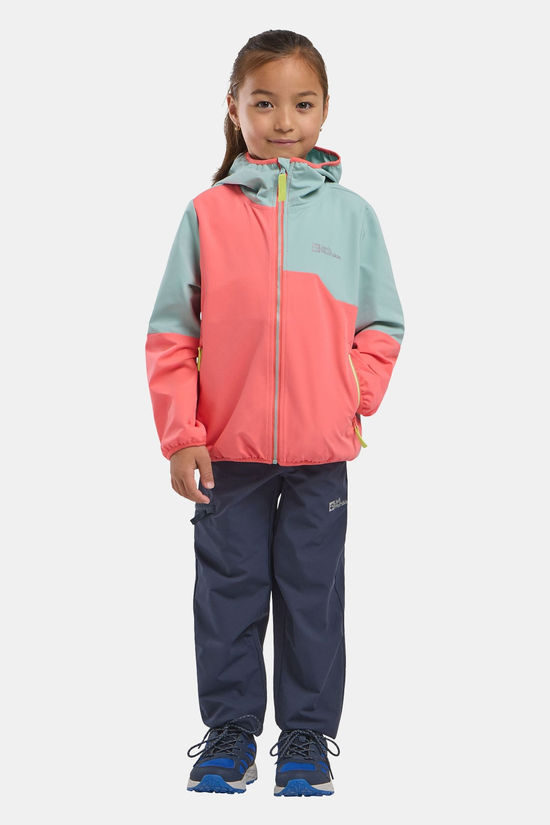 Jack Wolfskin Turbulence Hooded Softshell Jas Junior Fuchsia/light green
