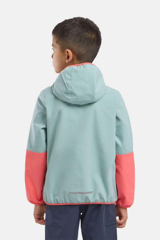 Jack Wolfskin Turbulence Hooded Softshell Jas Junior Fuchsia/light green