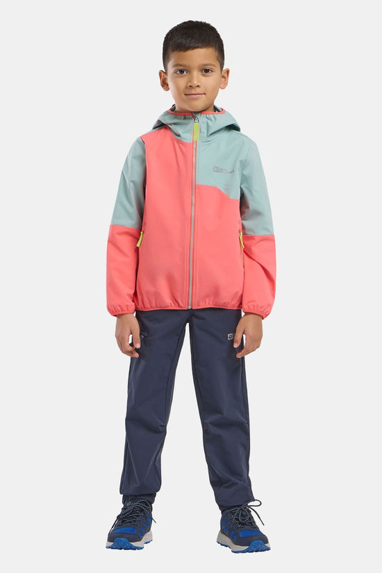 Jack Wolfskin Turbulence Hooded Softshell Jas Junior Fuchsia/light green