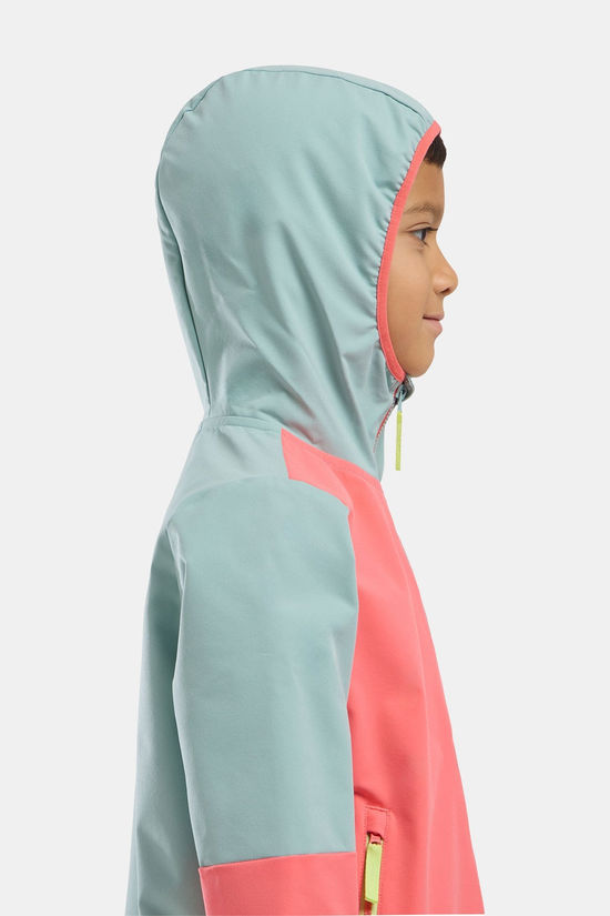 Jack Wolfskin Turbulence Hooded Softshell Jas Junior Fuchsia/light green