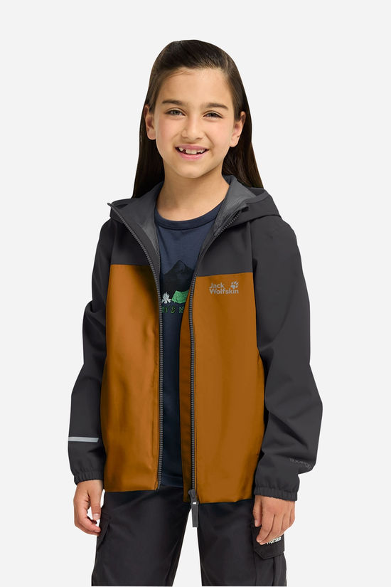 Jack Wolfskin Adventuretribe 2L Regenjas Junior rust/dark grey