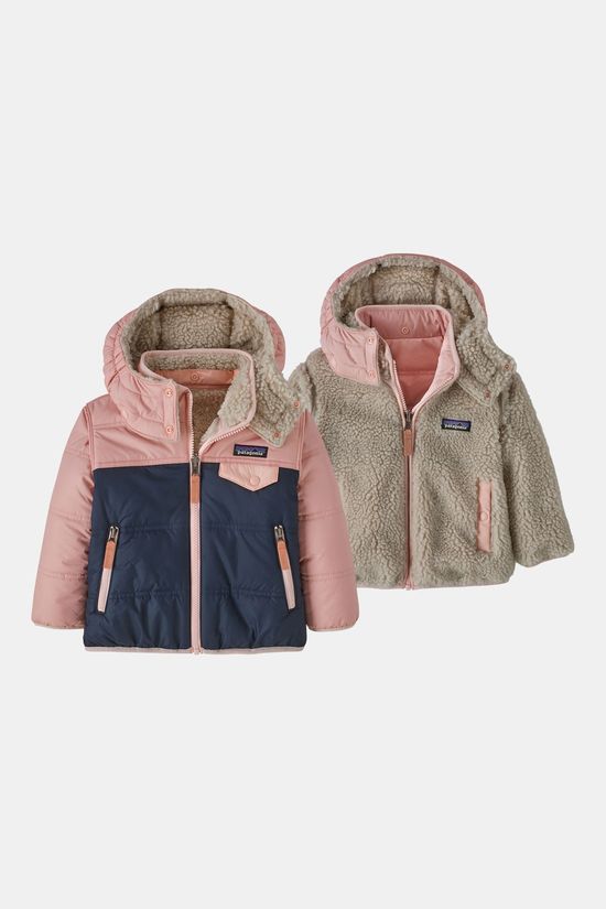 Patagonia Baby Reversible Tribbles Hoody Gevoerde Jas Junior Navy Blue/Mid Pink