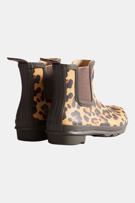 Hunter Original Chelsea Leopard Boot Schoen Dames Dark Brown/Animal Print