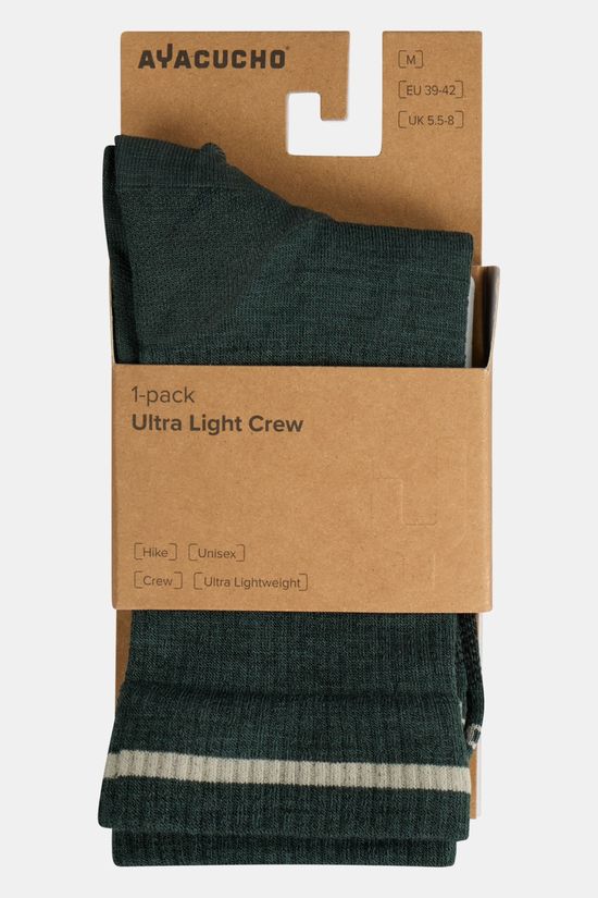 Ayacucho Ultra Light Crew Wandelsok dark green/off white