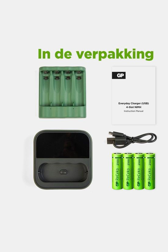 GP Batteries ISB Battery Charger B421 4 X Recyko AA 2100 Mah Do -