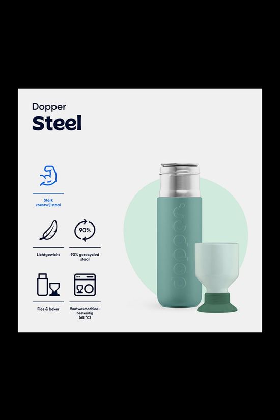 Dopper Dopper Steel 490 ml  Drinkfles mid green