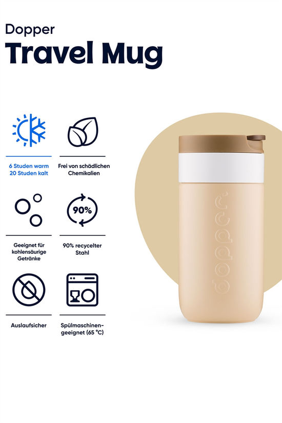 Dopper Travel Mug 300 ml Drinkbeker light brown