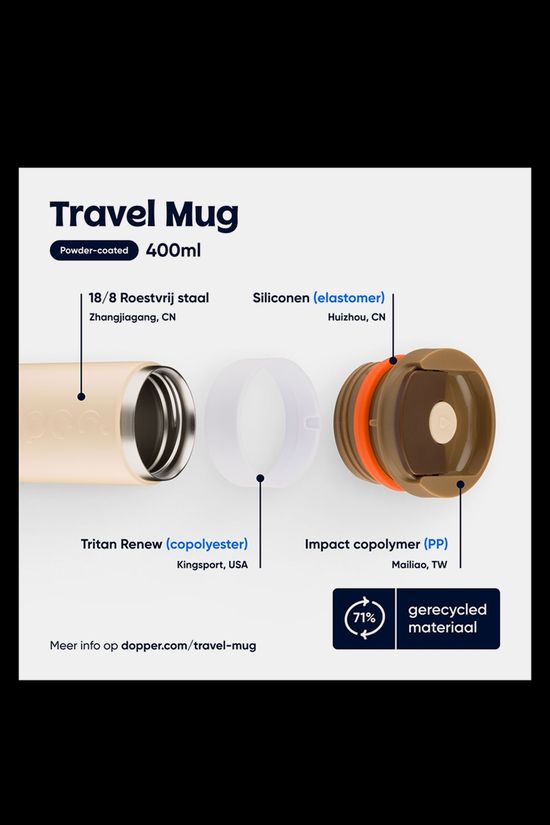 Dopper Travel Mug 400 ml Mok light brown