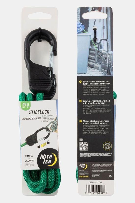 Nite Ize Slidelock Carabiner Bungee 48inch Green