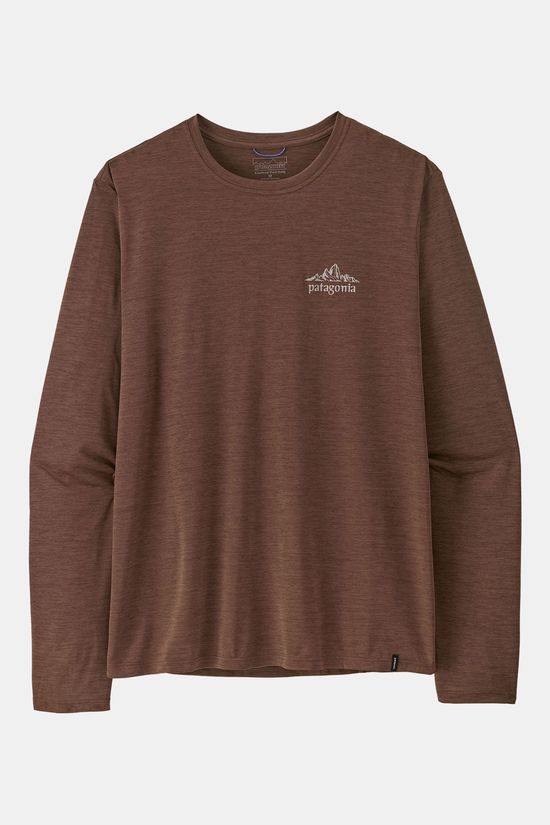 Patagonia Long-Sleeved Capilene Cool Daily - Cloud Crag Shirt dark brown/mid brown