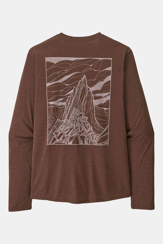Patagonia Long-Sleeved Capilene Cool Daily - Cloud Crag Shirt dark brown/mid brown