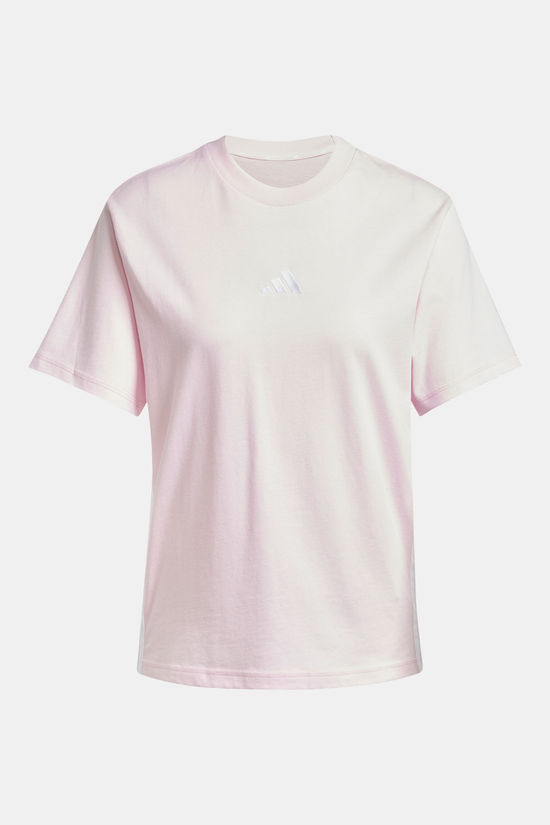adidas Essentials 3-Stripes Katoenen T-shirt Dames mid pink/white