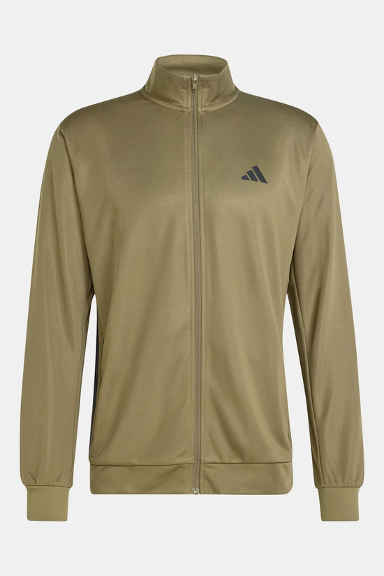 adidas The Workout Essentials All-Set 3-Stripes Knit Track Top Olive Green