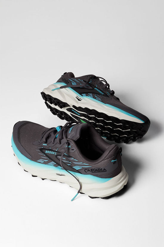 Brooks Cascadia 19 1B Trailschoen Dames dark grey/mid blue