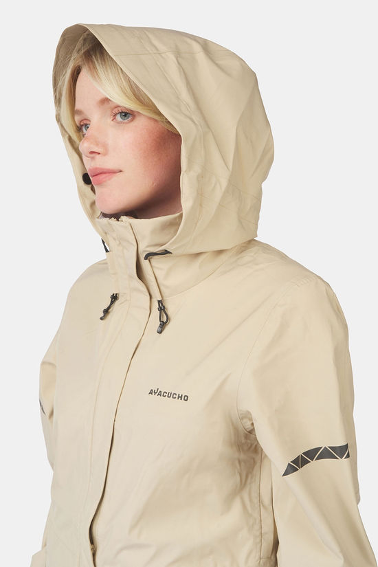Ayacucho Canopy 3 Layer Coat Fietsregenjas Dames Stone/Stone