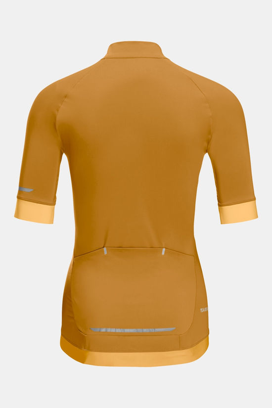 Jack Wolfskin Gravex FZ S/S Fietsshirt Dames dark yellow