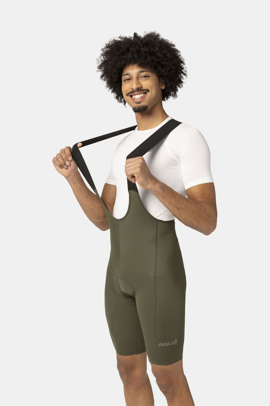 AGU Comfort Plus Bibshort Performance Fietsbroek dark khaki