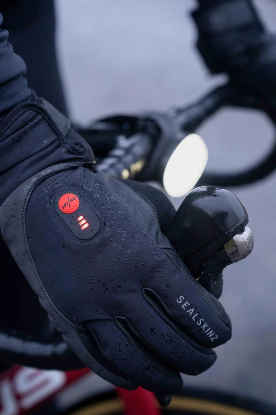Sealskinz Seal Upwell - Waterproof Heated Fietshandschoen black