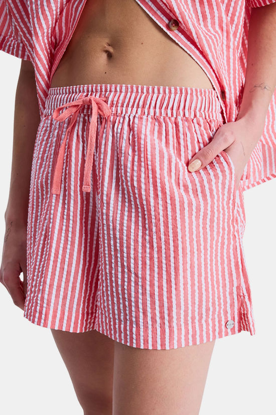 Roxy Lekeitio Break High Stripe Korte Broek Dames mid red