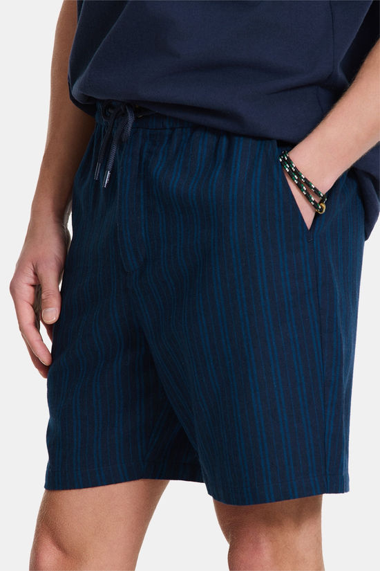 Shiwi Lewis Yarn Dye Stripes Korte Broek Navy Blue/Stripes