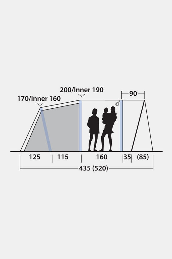 Outwell Monterey 4 Air Tent mid grey/dark blue