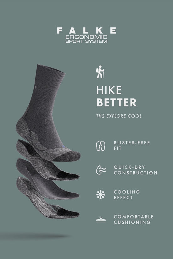 Falke TK2 Explore Cool Sok Dames light grey