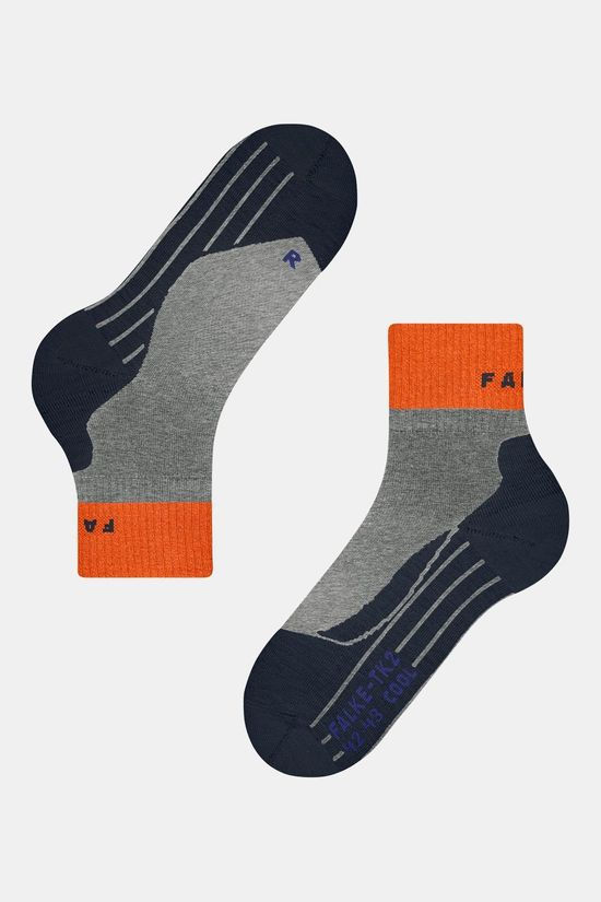 Falke TK2 Explore Cool Kort Sok mid grey/orange