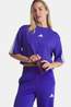 adidas Essentials 3-Stripes Cotton Loose T-Shirt Dames purple/white